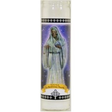 Candle St 8 Saintly Death Wht, PartNo 7296, by Star Candle, Party Goods, Candles   